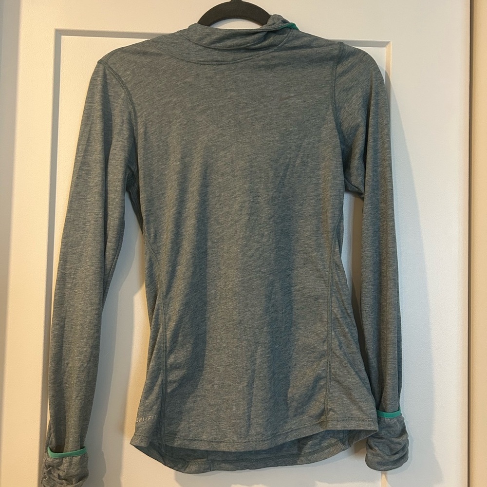 Nike Women's Blue Long Sleeve Running Top with hood